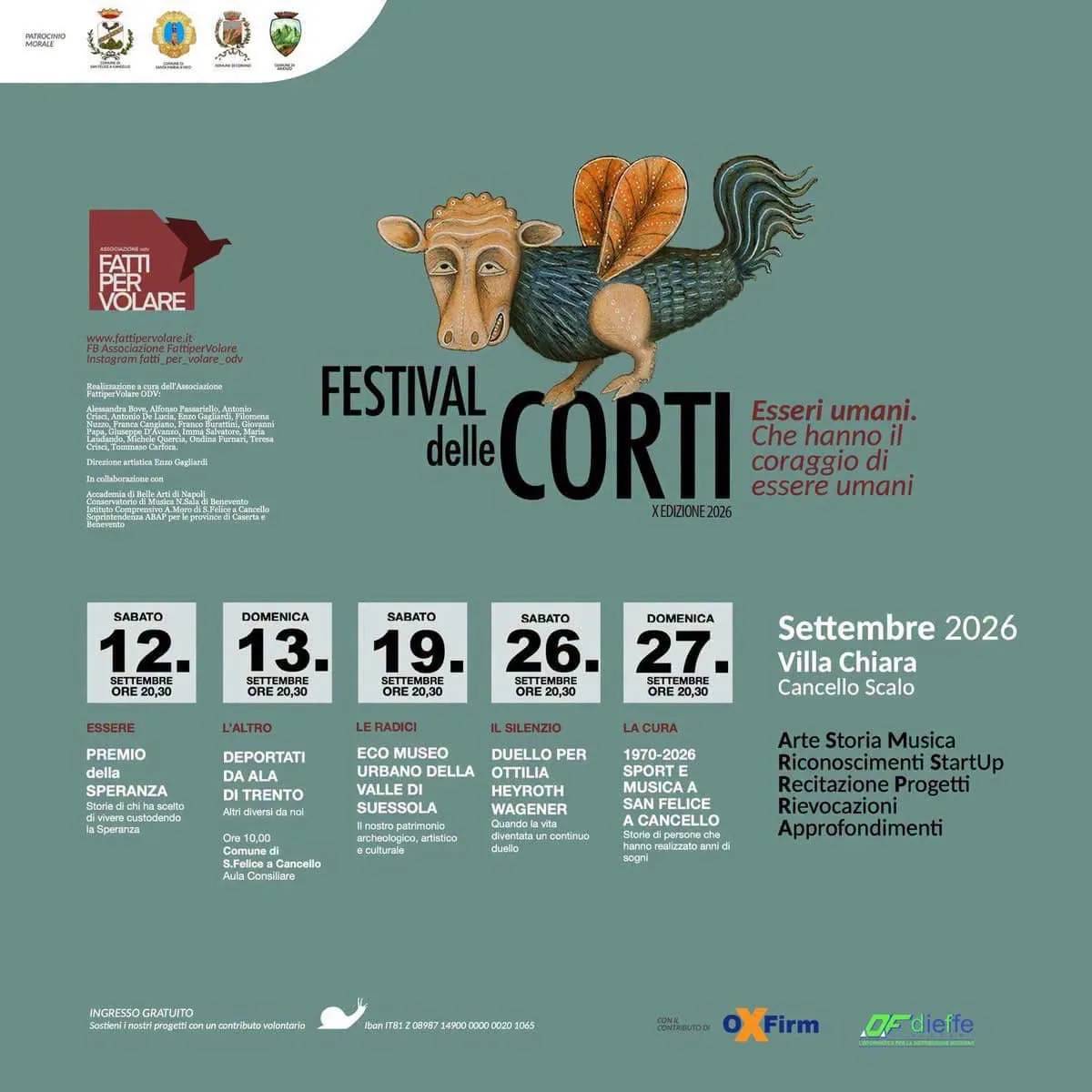 Locandina Festival delle Corti 10ª Edizione 2026 a San Felice a Cancello (Caserta)