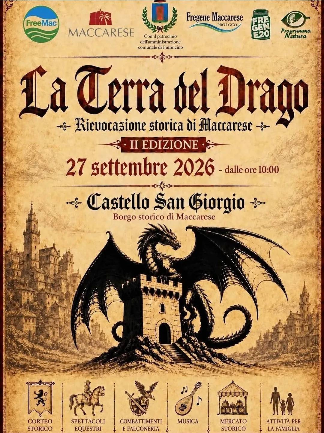 Locandina II Edizione La Terra del Drago 2026 a Fiumicino (Roma)