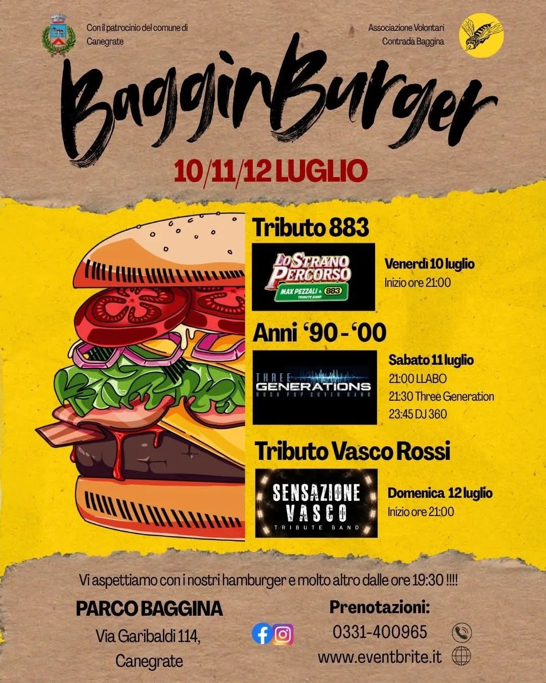 Locandina Baggin Burger 2026 a Canegrate (Milano)