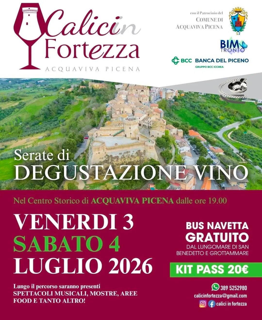 Locandina Calicin Fortezza 2026 a Acquaviva Picena (Ascoli piceno)