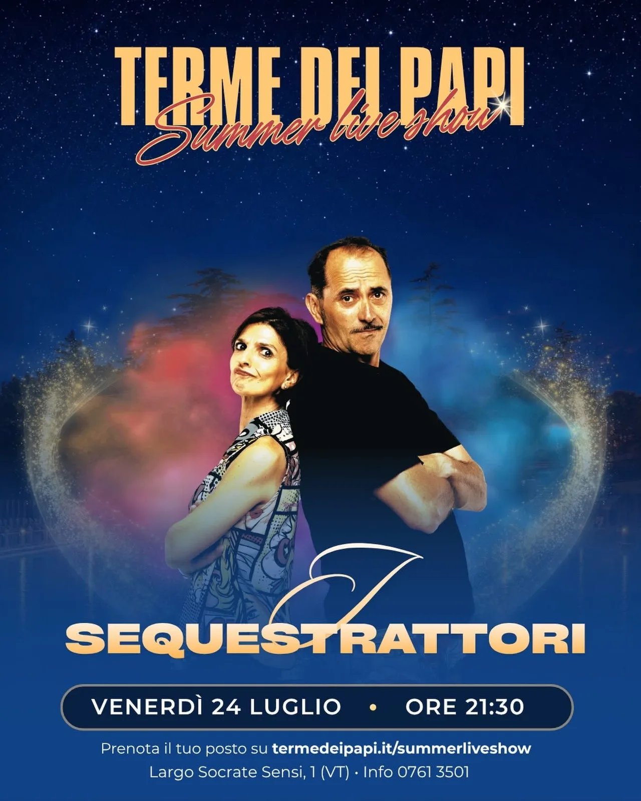 Locandina Terme del Papi Summer Live Show 2026 a Viterbo (Viterbo)