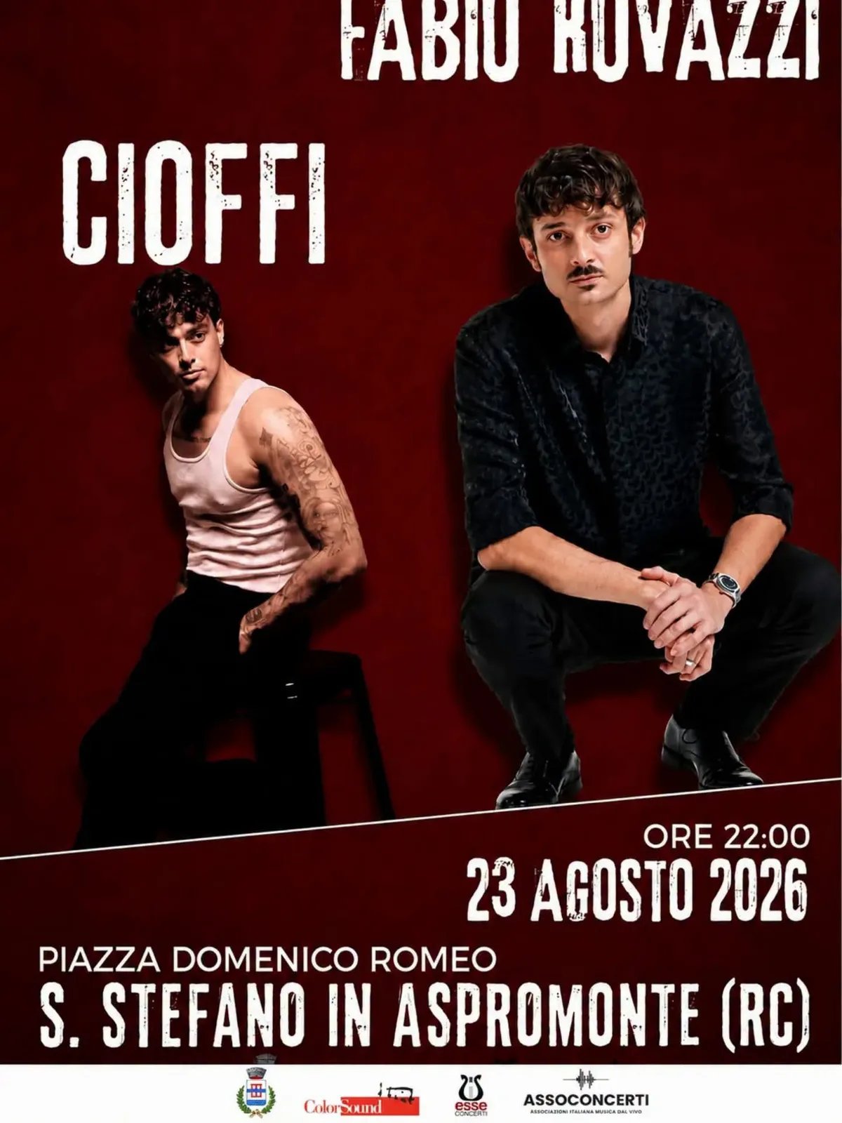 Locandina Concerto di Cioffi e Fabio Ruvazzi 2026 a Santo Stefano in Aspromonte (Reggio Calabria)