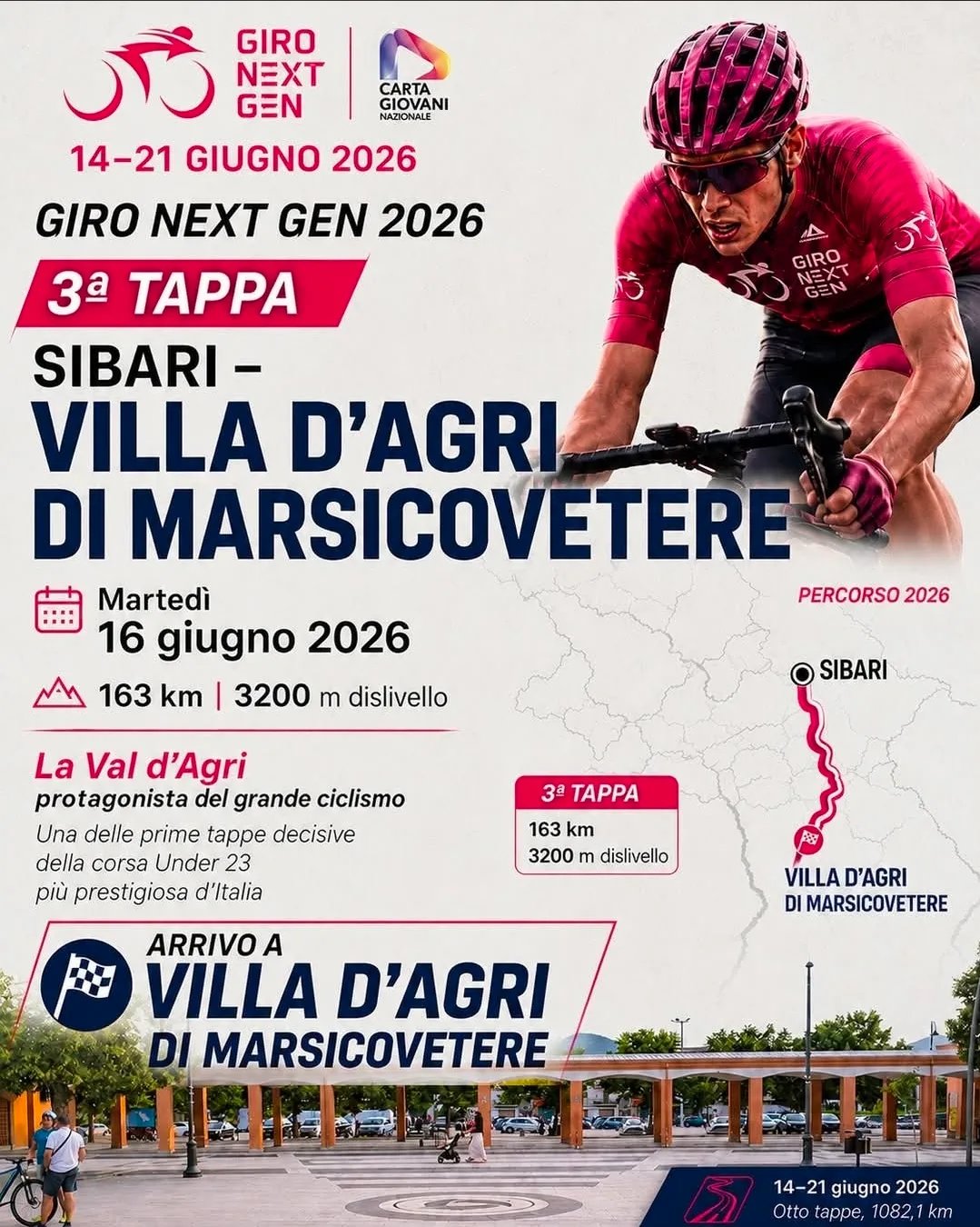 Locandina Giro Next Gen 2026 - 3ª Tappa a Marsicovetere (Potenza)