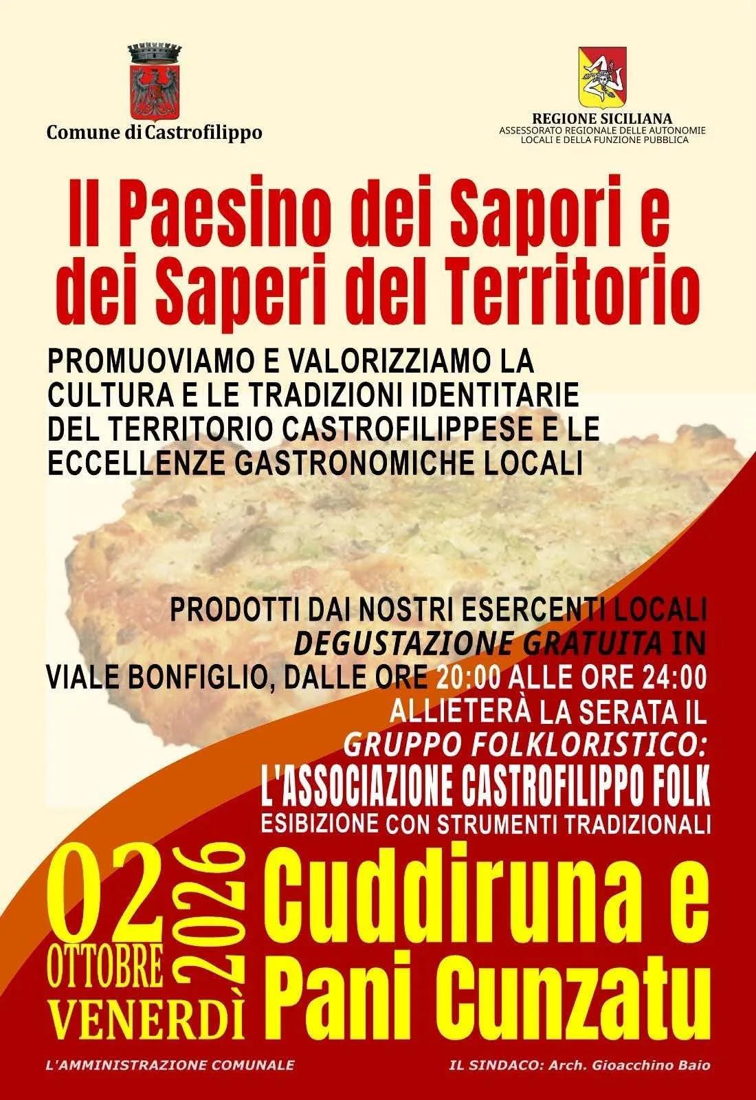 Locandina Il Paesino dei Sapori e dei Saperi del Territorio 2026 a Castrofilippo (Agrigento)