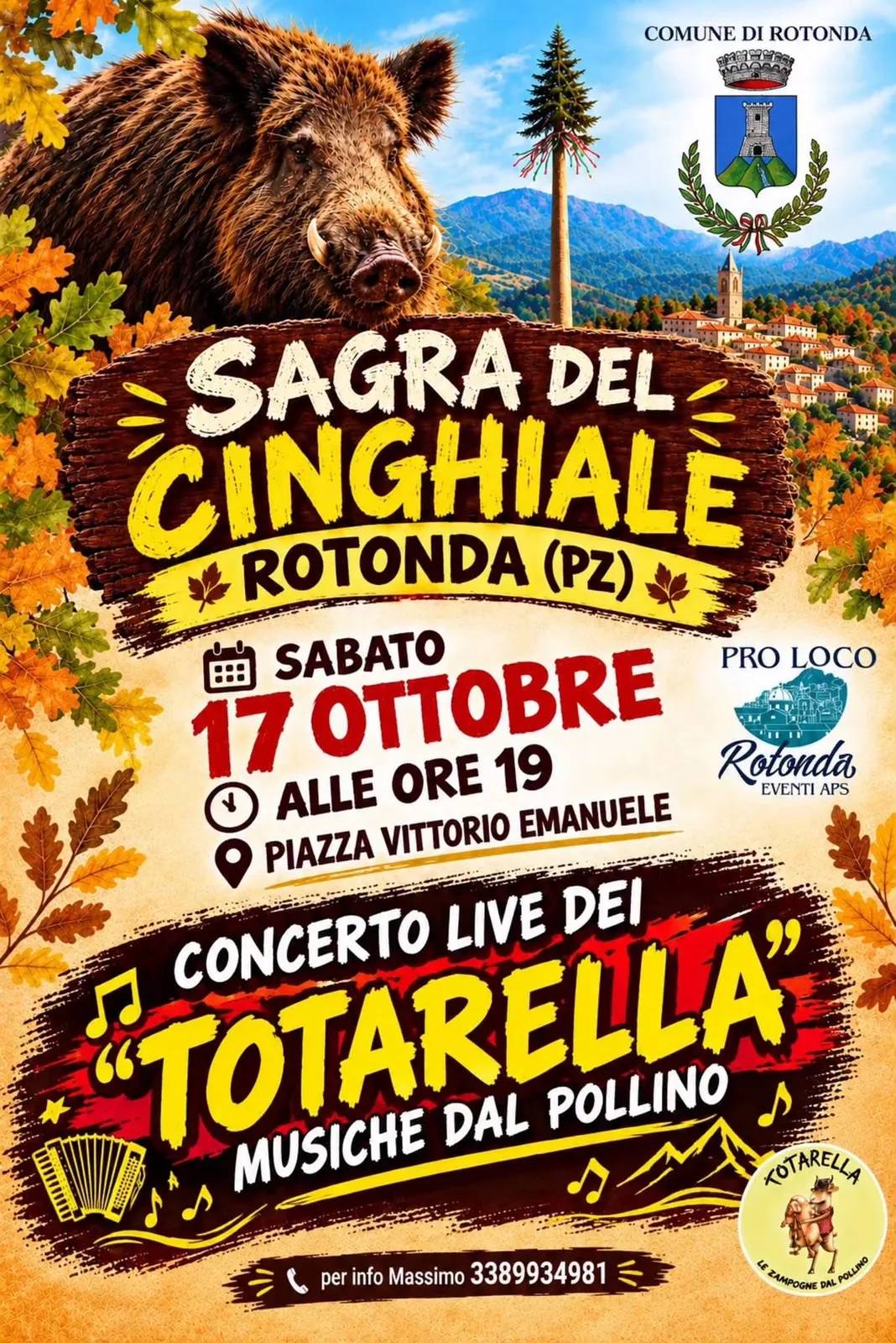 Locandina Sagra del Cinghiale 2026 a Rotonda (Potenza)
