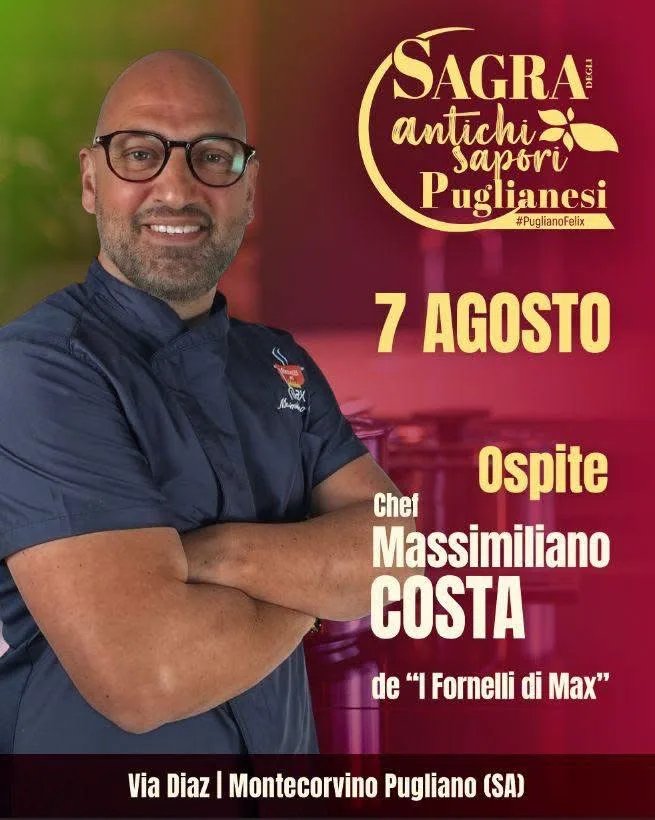 Locandina Sagra degli antichi sapori Puglianesi 2026 a Montecorvino Pugliano (Salerno)