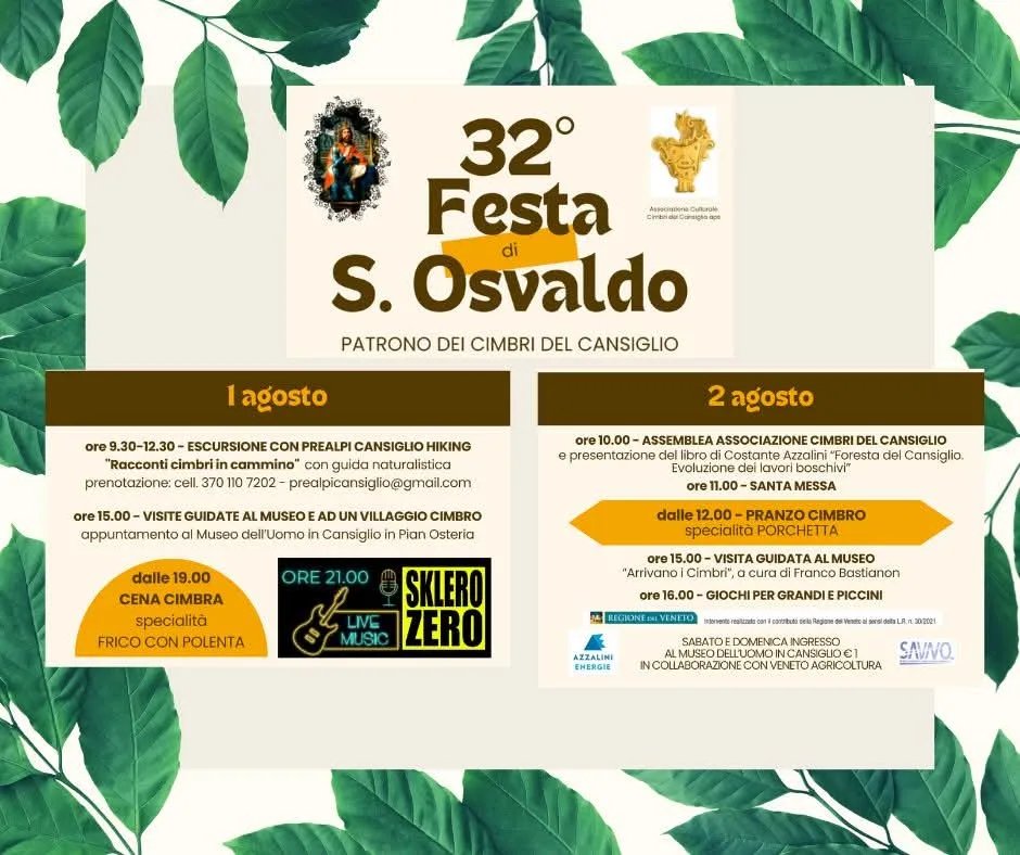 Locandina 32ª Festa di S. Osvaldo 2026 a Farra di Soligo (Treviso)