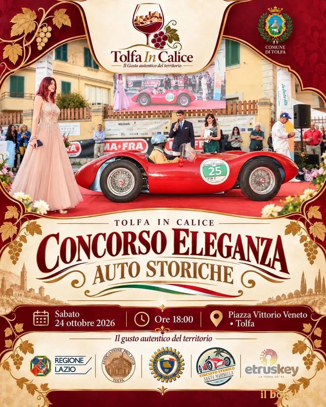 Locandina Tolfa In Calice 2026 - Concorso Eleganza Auto Storiche a Tolfa (Roma)