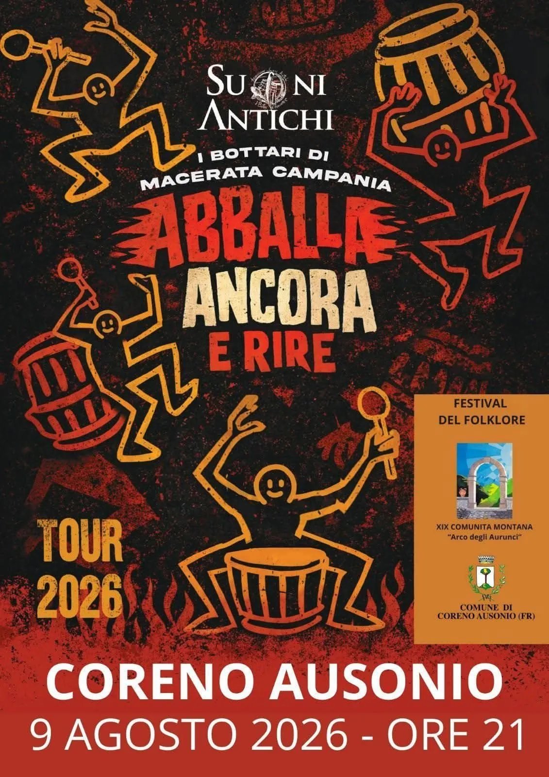 Locandina Suoni Antichi 2026 - Festival del Folklore a Coreno Ausonio (Frosinone)