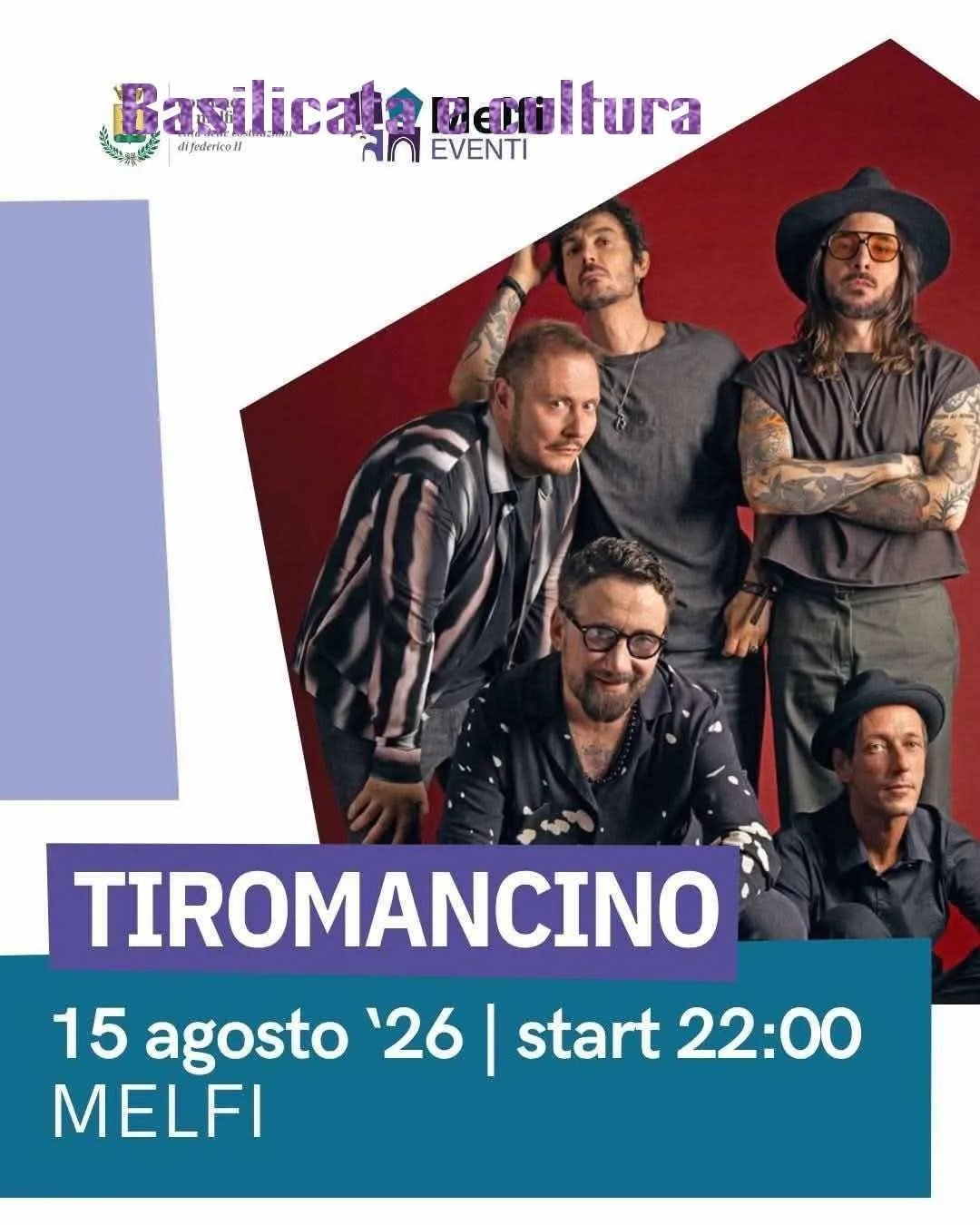 Locandina Tiromancino a Melfi 2026 a Melfi (Potenza)