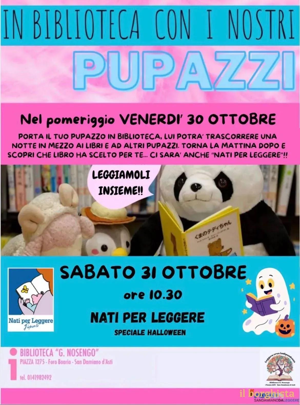 Locandina In Biblioteca con i Nostri Pupazzi 2026 a San Damiano d'Asti (Asti)