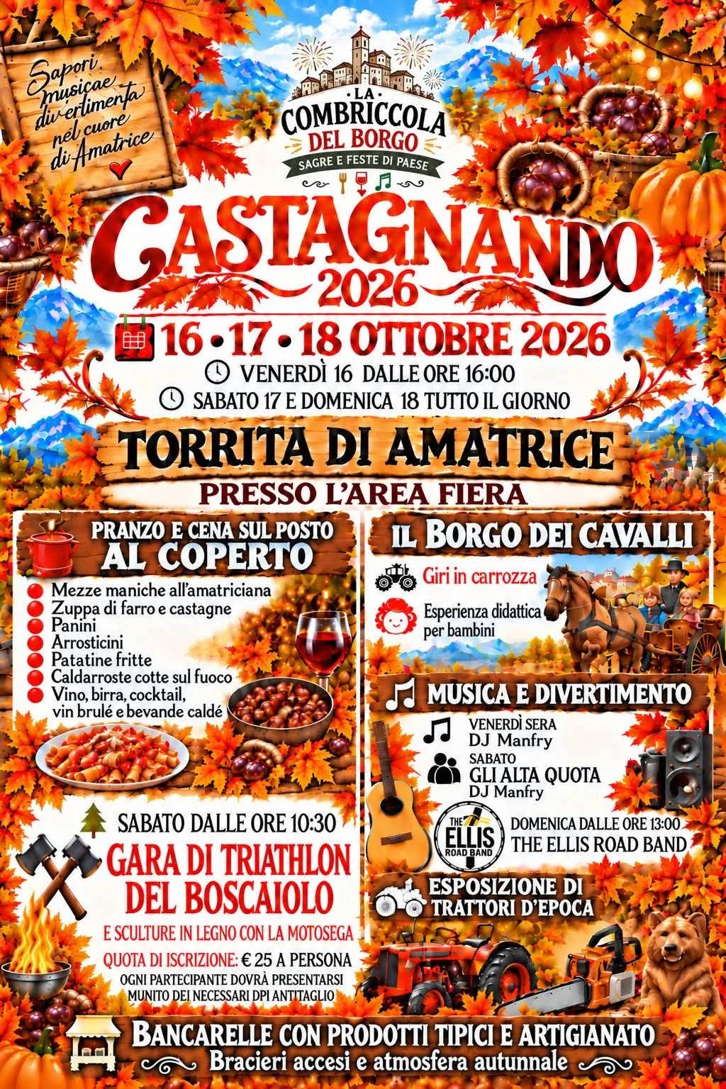 Locandina Castagnando 2026 a Amatrice (Rieti)