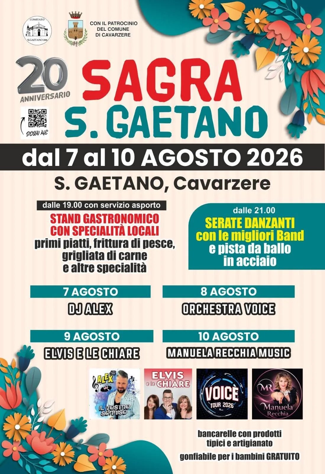 Locandina Sagra S. Gaetano — 20° Anniversario 2026 a Cavarzere (Venezia)