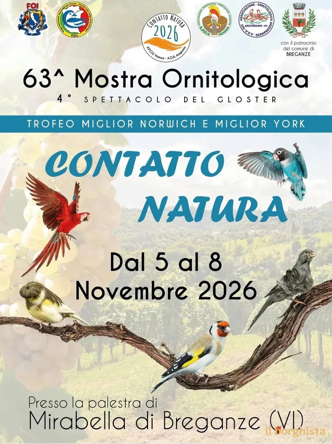 Locandina 63ª Mostra Ornitologica 2026 a Breganze (Vicenza)