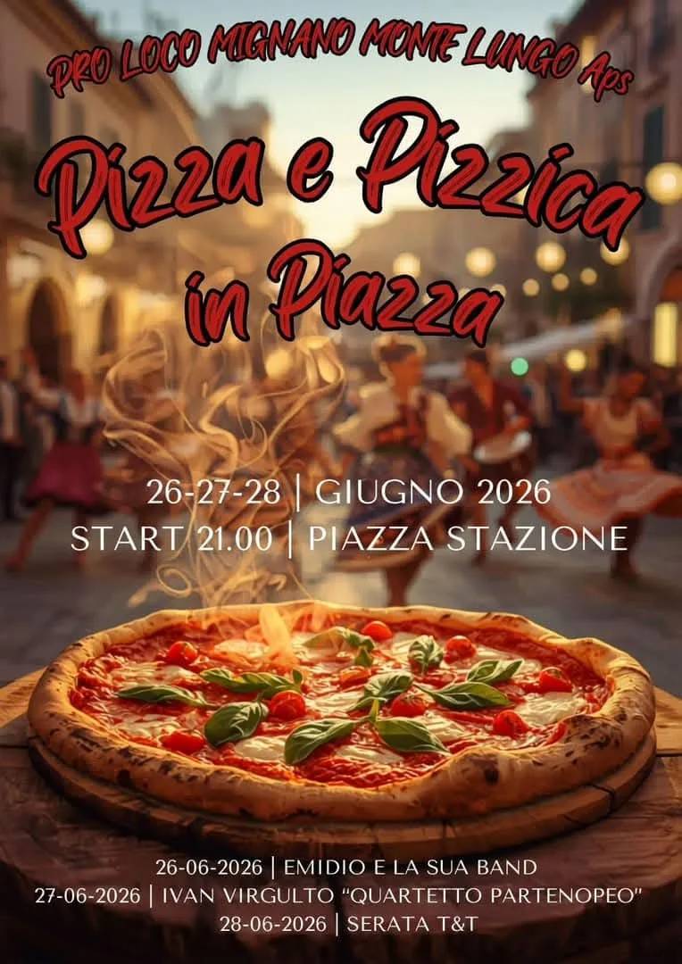 Locandina Pizza e Pizzica 2026 a Mignano Monte Lungo (Caserta)