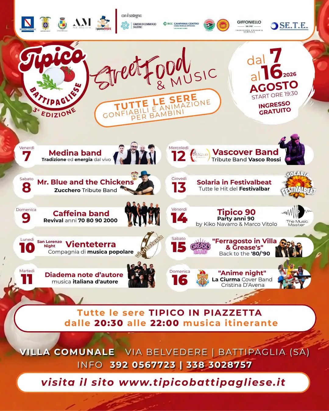 Locandina 3ª Tipico Battipagliese Street Food & Music 2026 a Battipaglia (Salerno)