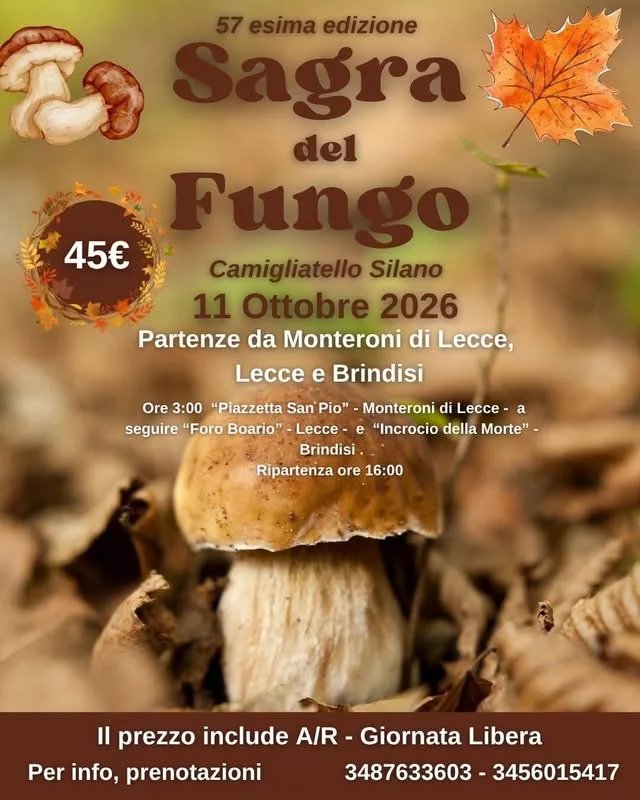 Locandina 57ª Sagra del Fungo 2026 a Camigliatello Silano (Cosenza)