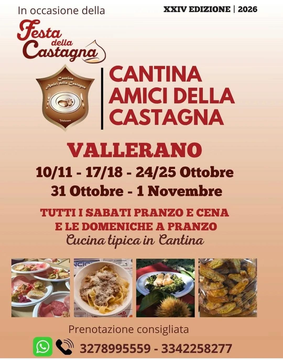 Locandina calendario eventi ottobre 2026 a Vallerano (Viterbo)