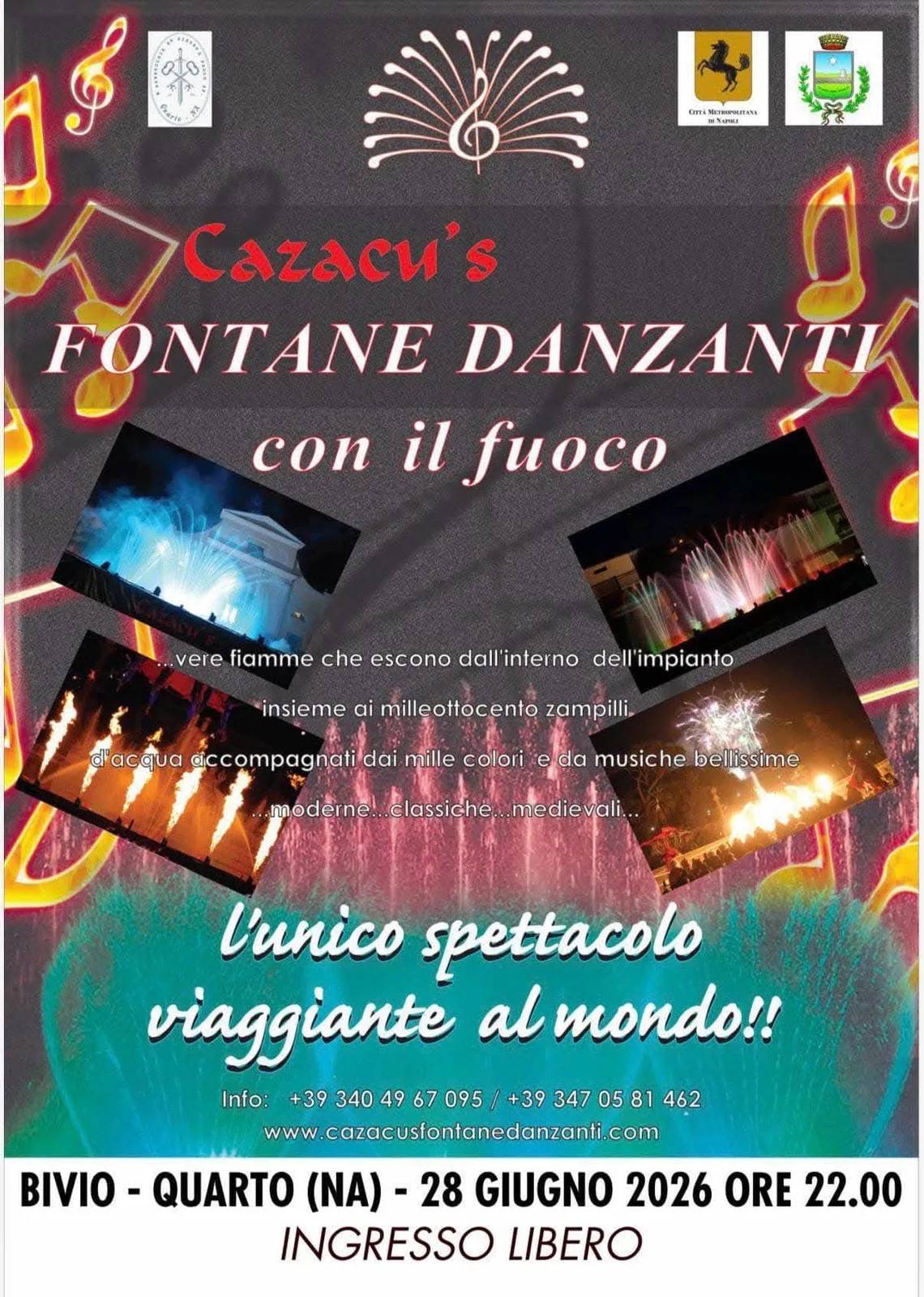 Locandina Cazacu's Fontane Danzanti 2026 a Quarto (Napoli)
