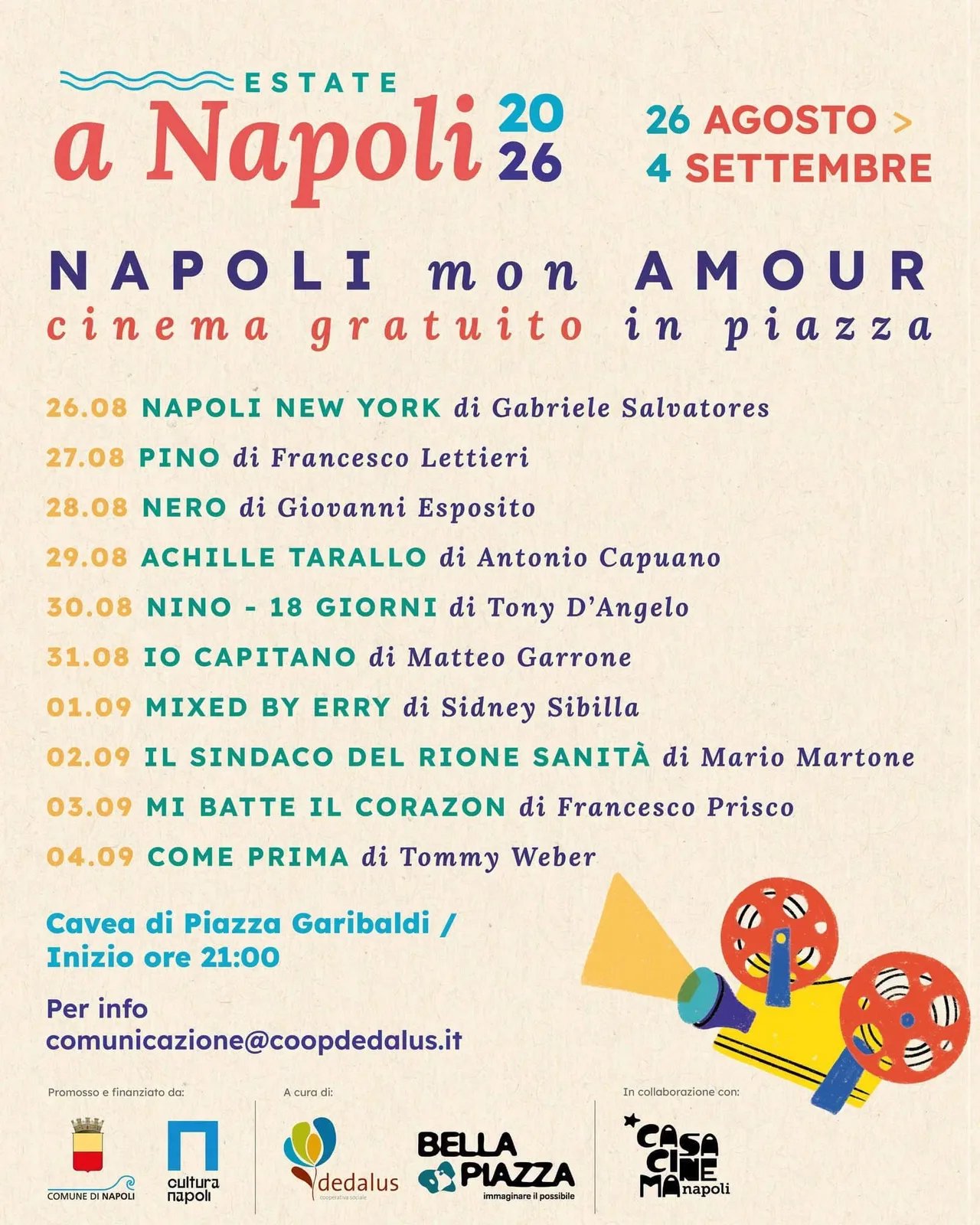 Locandina Napoli mon Amour — Cinema gratuito in piazza 2026 a Napoli (Napoli)