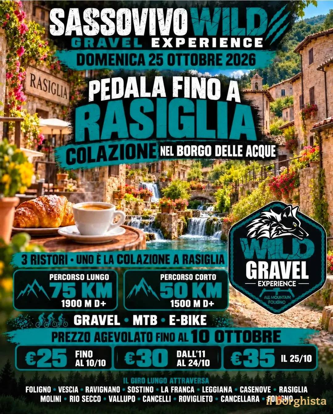 Locandina Sassovivo Wild Gravel Experience 2026 a Foligno (Perugia)