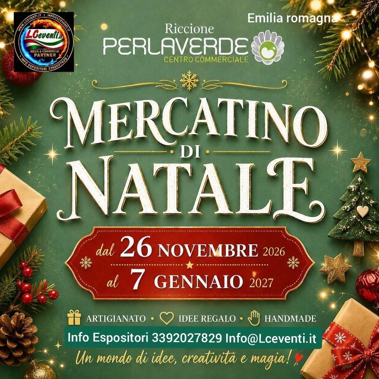 Locandina Mercatino di Natale 2026–2027 a Riccione (Rimini)