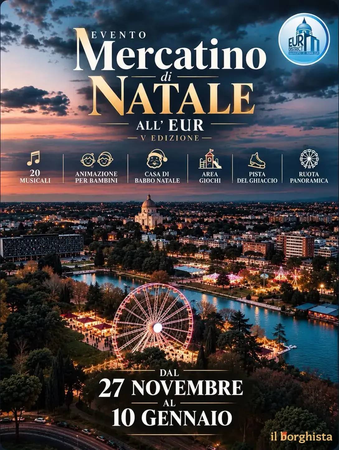 Locandina Mercatino di Natale all’EUR 2026–2027 a Roma (Roma)