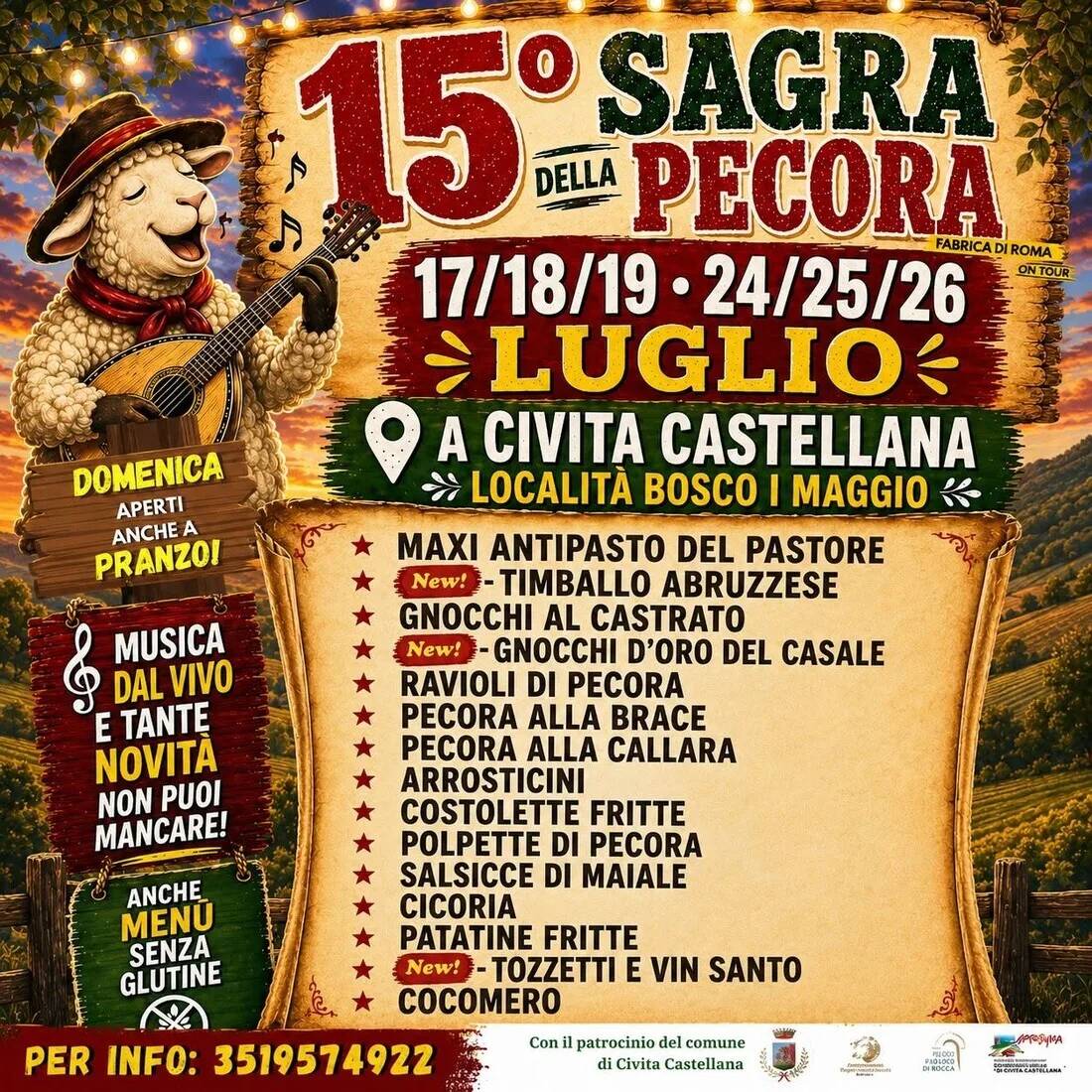 Locandina 15° Sagra della Pecora a Civita Castellana (Viterbo)