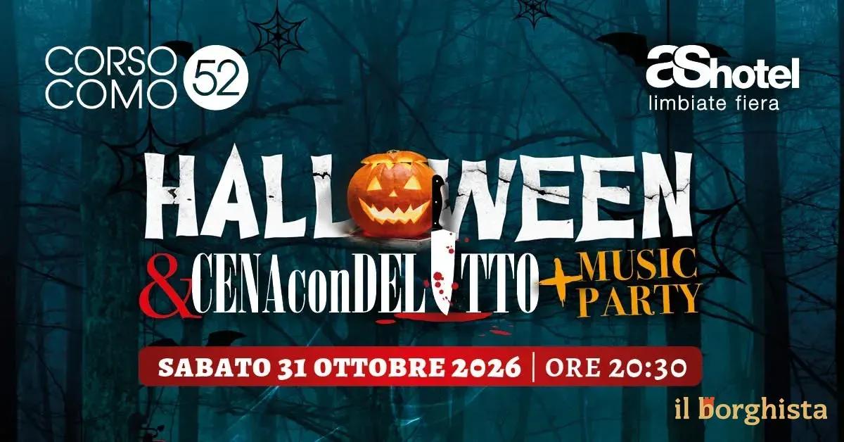 Locandina Halloween & Cena con Delitto Music Party 2026 a Limbiate (Monza e della Brianza)