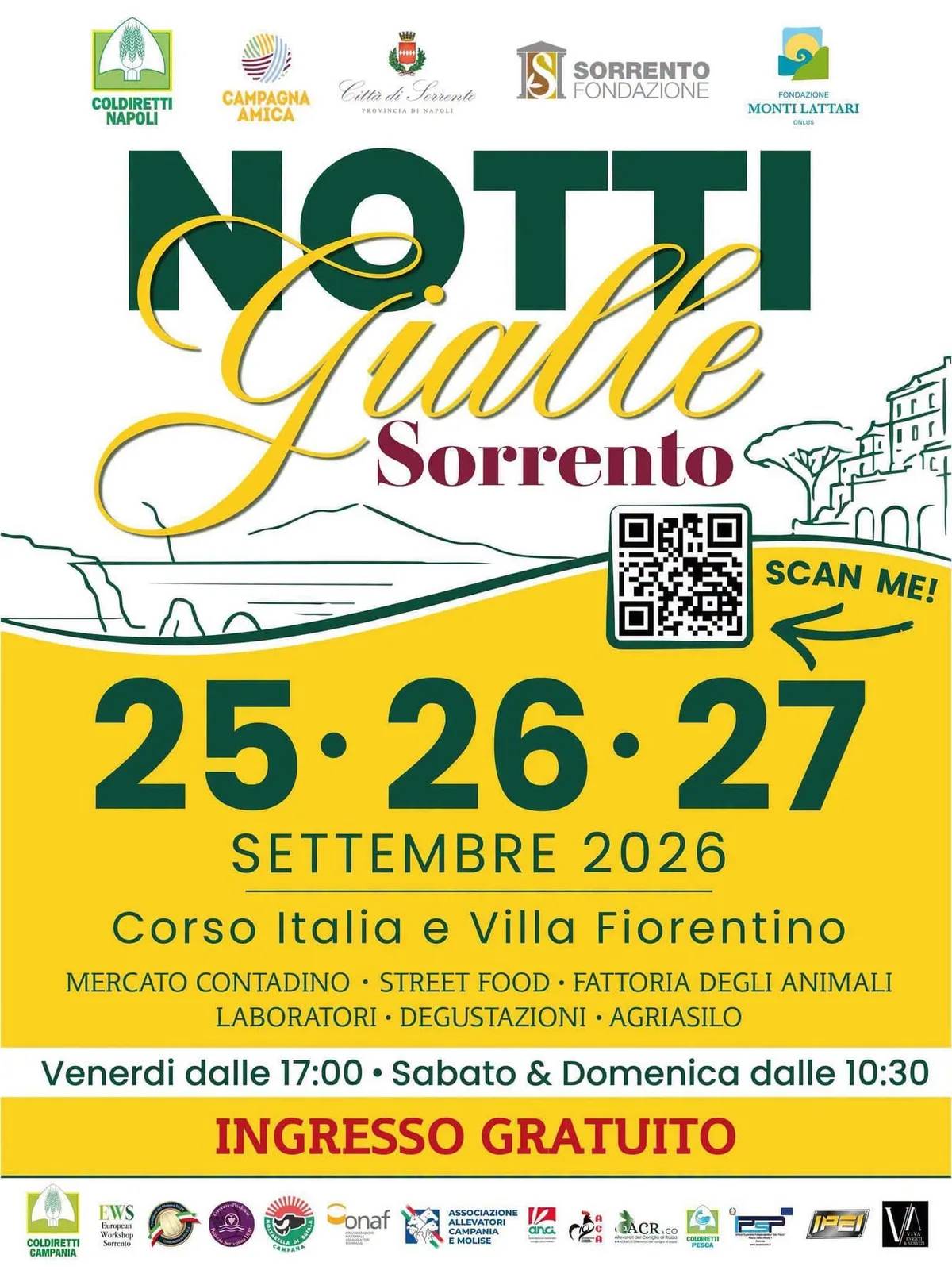 Locandina Notti Gialle Sorrento 2026 a Sorrento (Napoli)