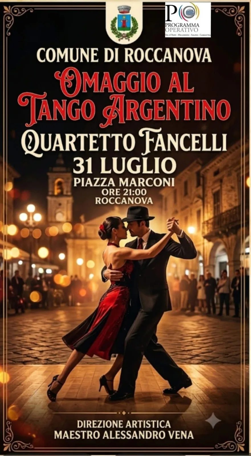 Locandina Omaggio al Tango Argentino 2026 a Roccanova (Potenza)
