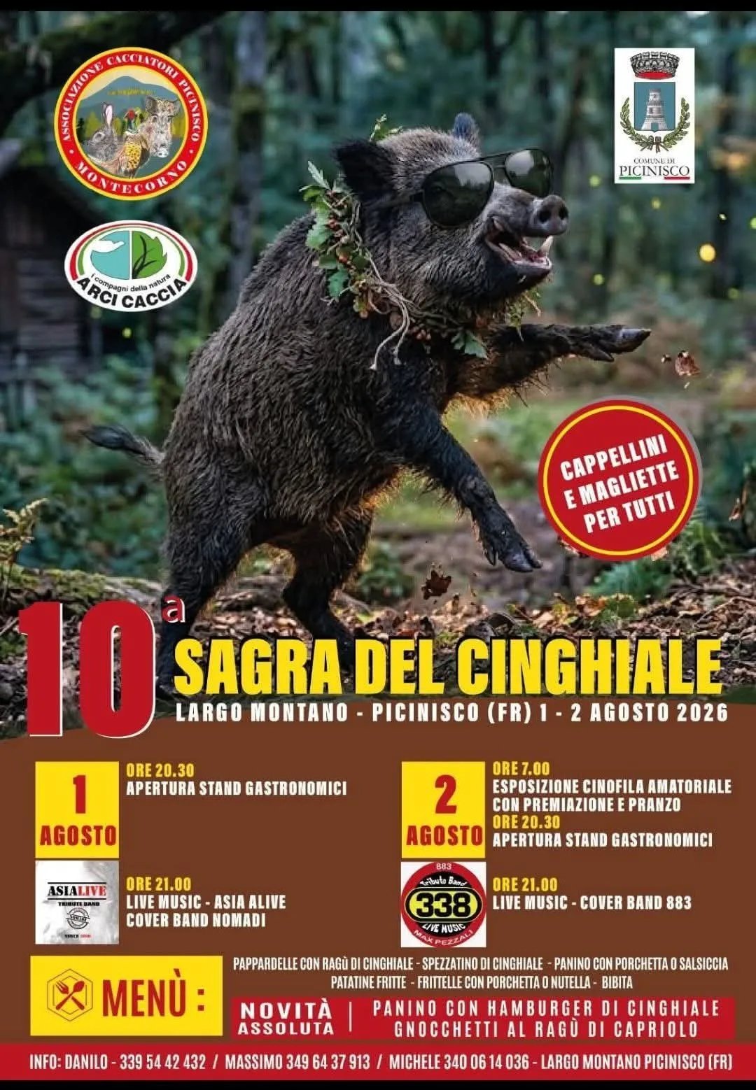 Locandina 10ª Sagra del Cinghiale 2026 a Picinisco (Frosinone)