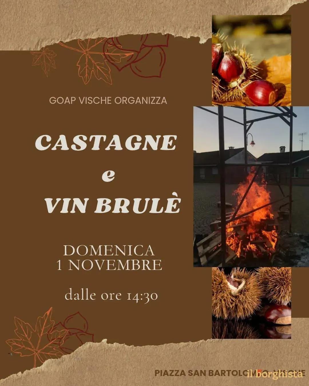 Locandina Castagne e Vin Brulè 2026 a Vische (Torino)