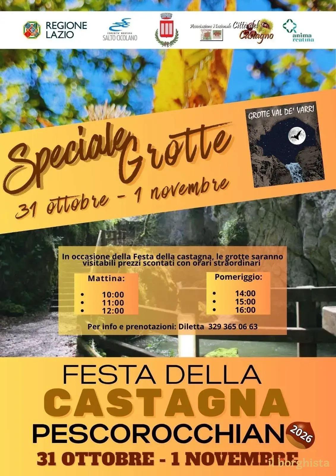 Locandina Speciale Grotte Val de' Varri 2026 a Pescorocchiano (Rieti)