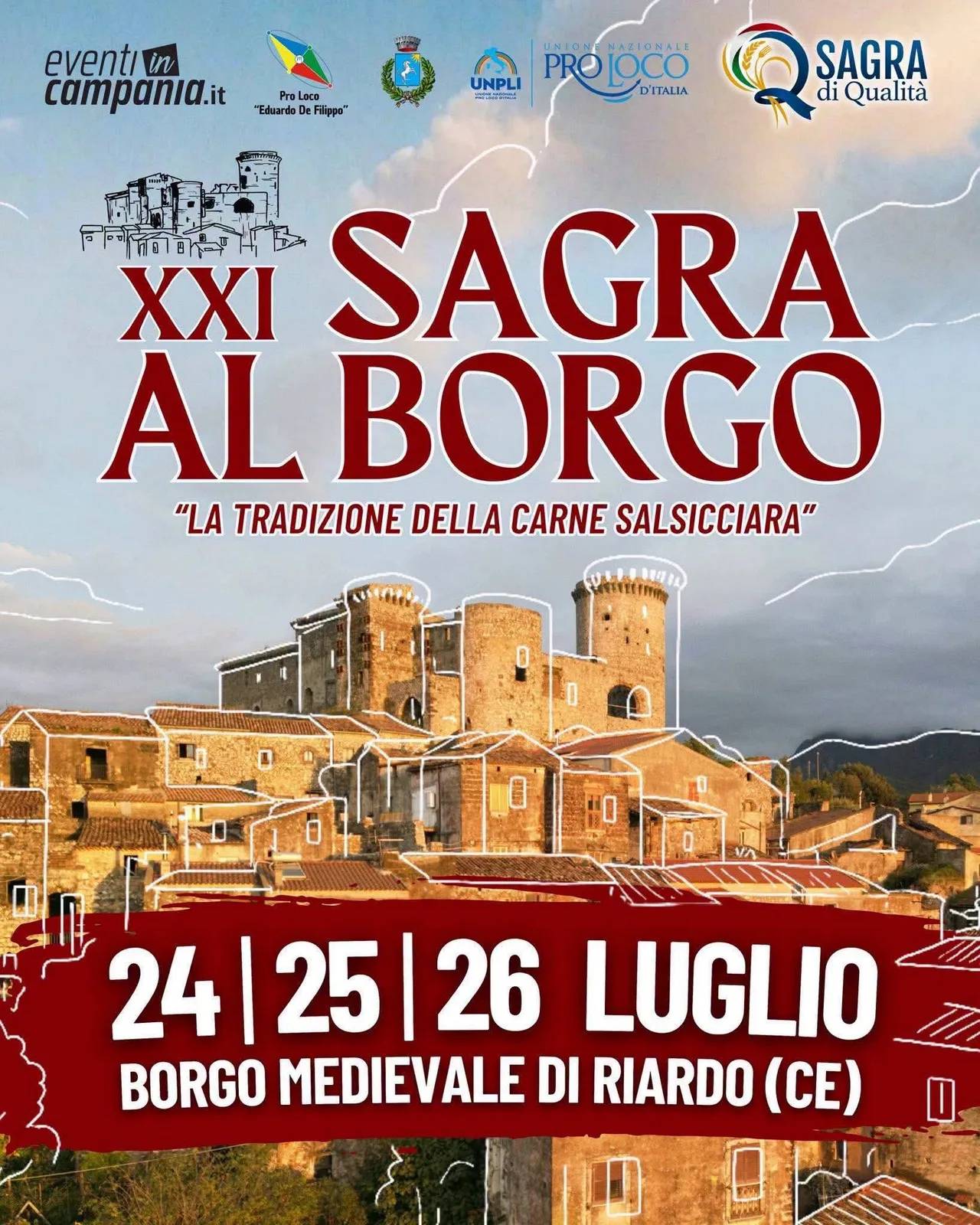 Locandina XXI Sagra al Borgo 2026 a Riardo (Caserta)
