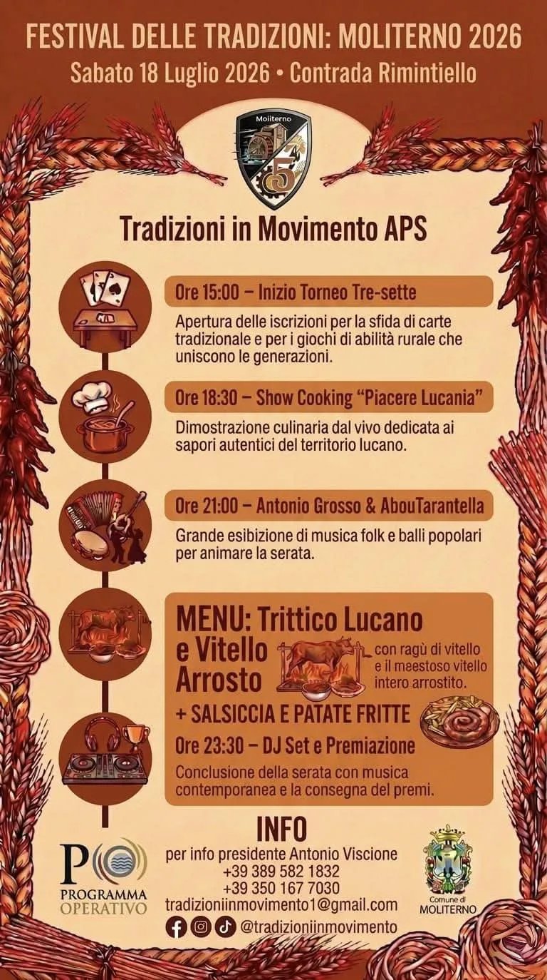 Locandina Festival delle Tradizioni: Moliterno 2026 a Moliterno (Potenza)