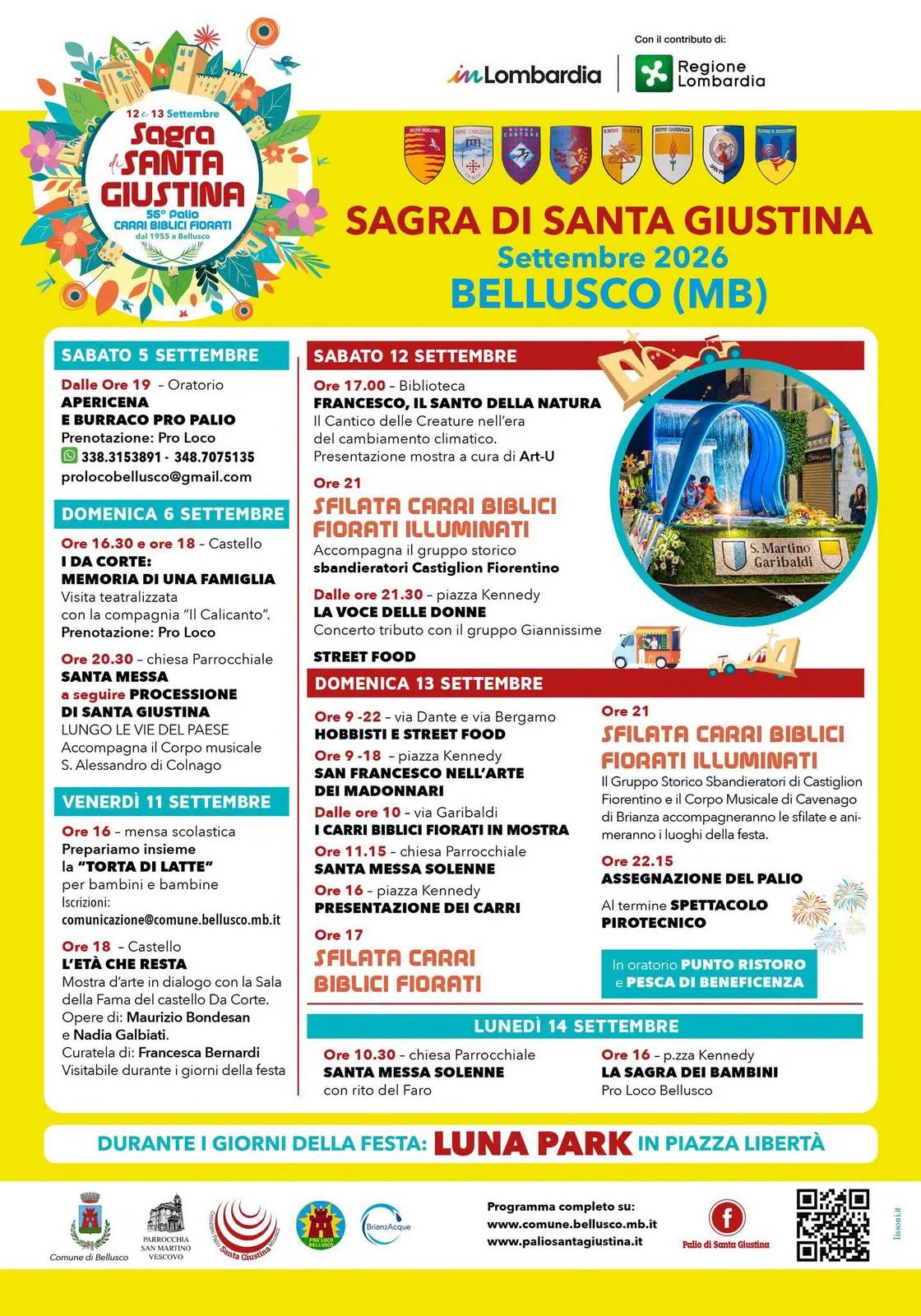 Locandina calendario eventi settembre 2026 a Bellusco (Monza e della Brianza)