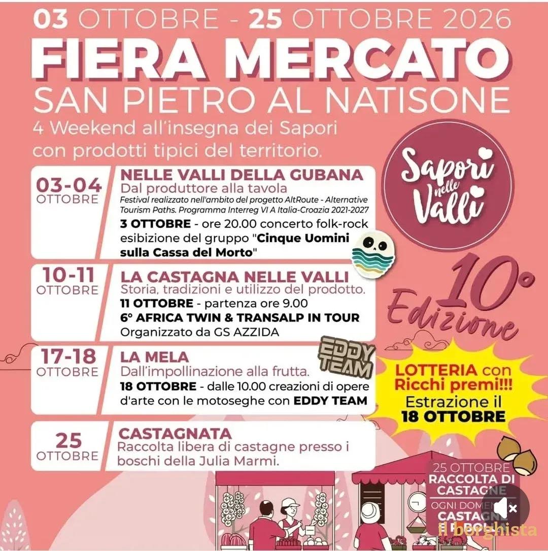 Locandina calendario eventi ottobre 2026 a San Pietro al Natisone (Udine)