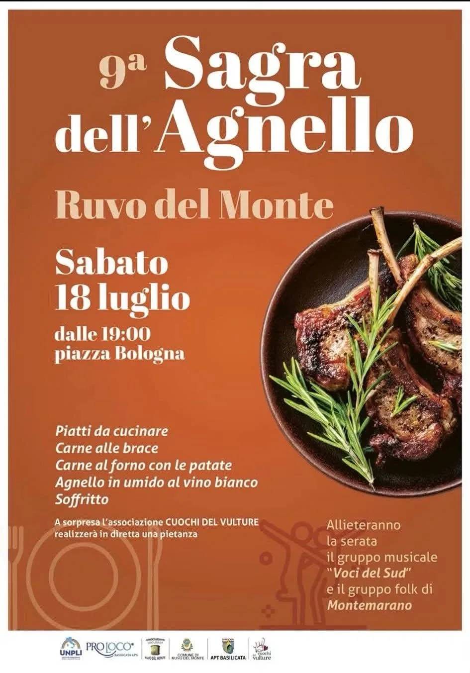 Locandina 9ª Sagra dell'Agnello Ruvo del Monte 2026 a Ruvo del Monte (Potenza)