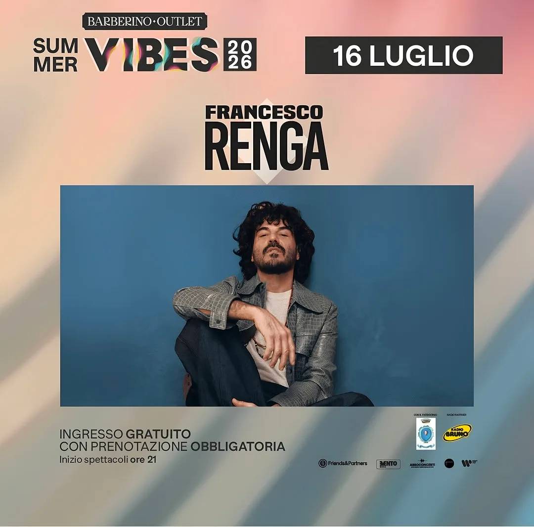 Locandina Francesco Renga 2026 a Barberino di Mugello (Firenze)