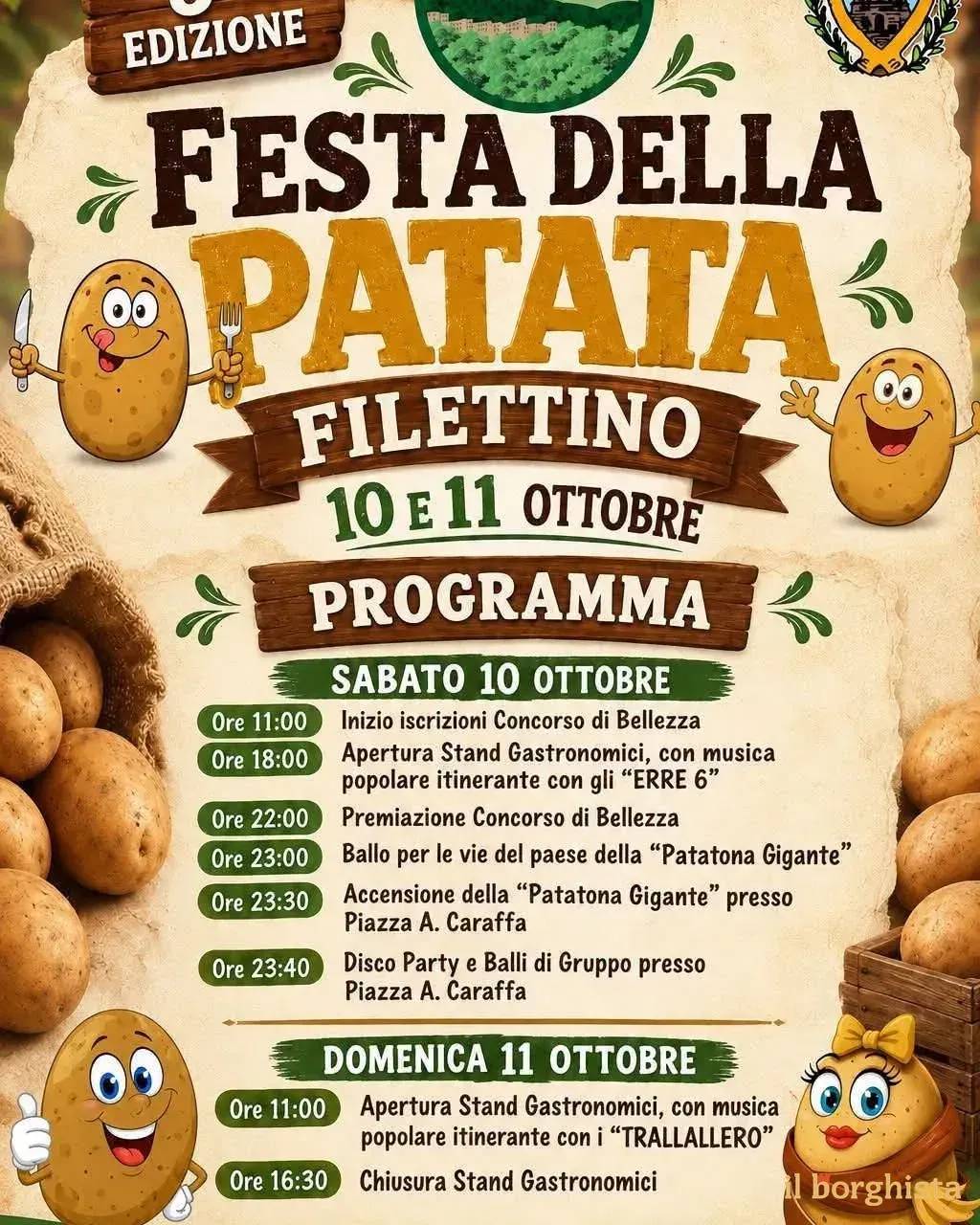Locandina Festa della Patata 2026 a Filettino (Frosinone)