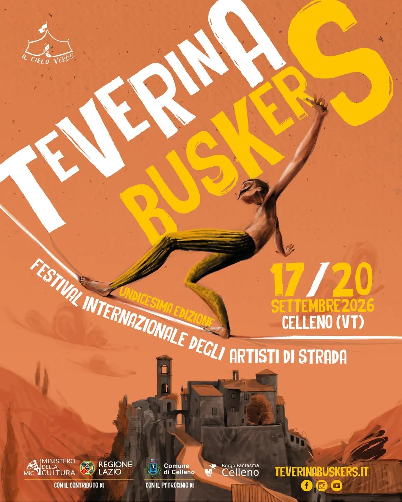 Locandina 11ª Teverina Buskers 2026 a Celleno (Viterbo)