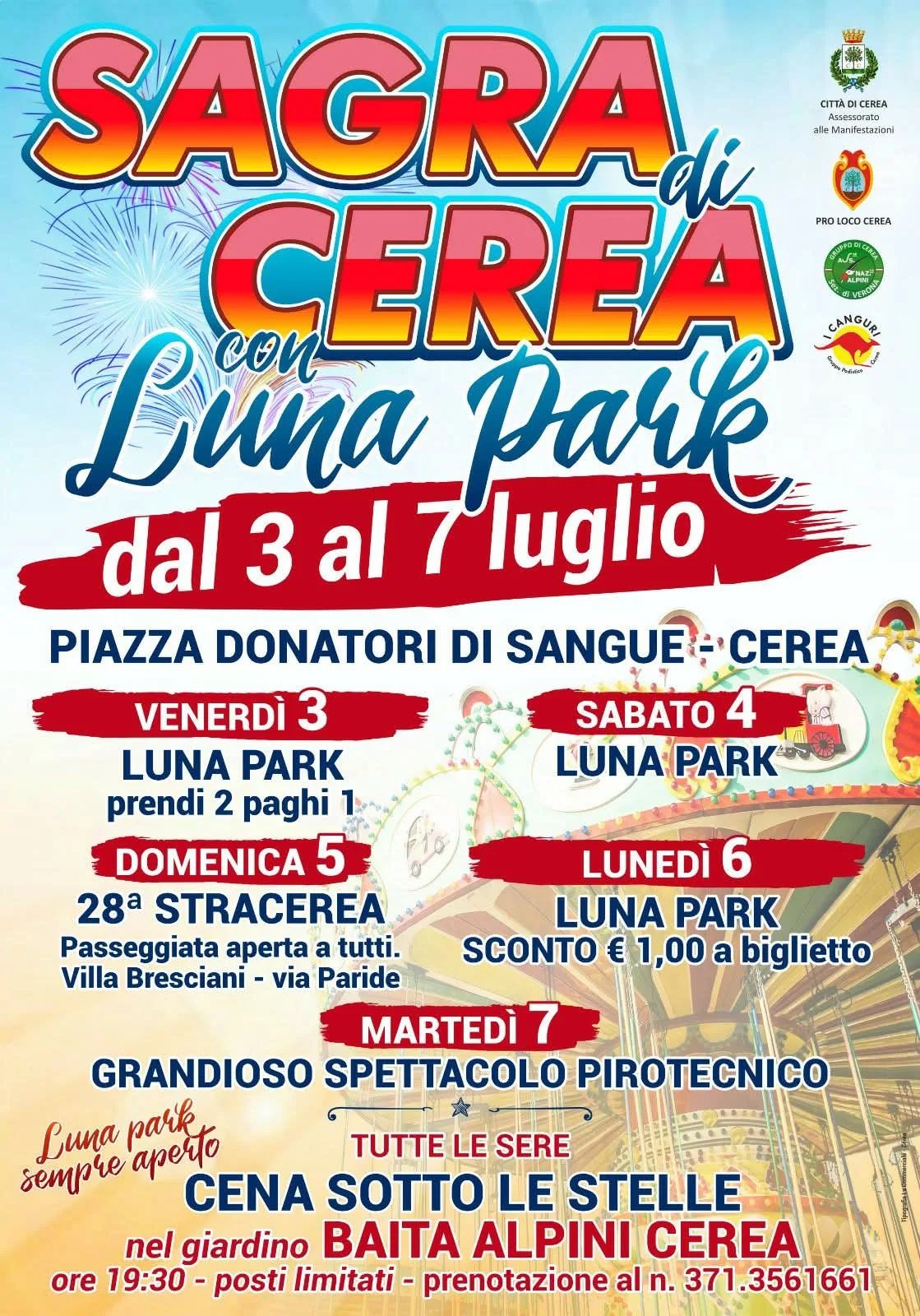Locandina Sagra di Cerea con Luna Park 2027 a Cerea (Verona)