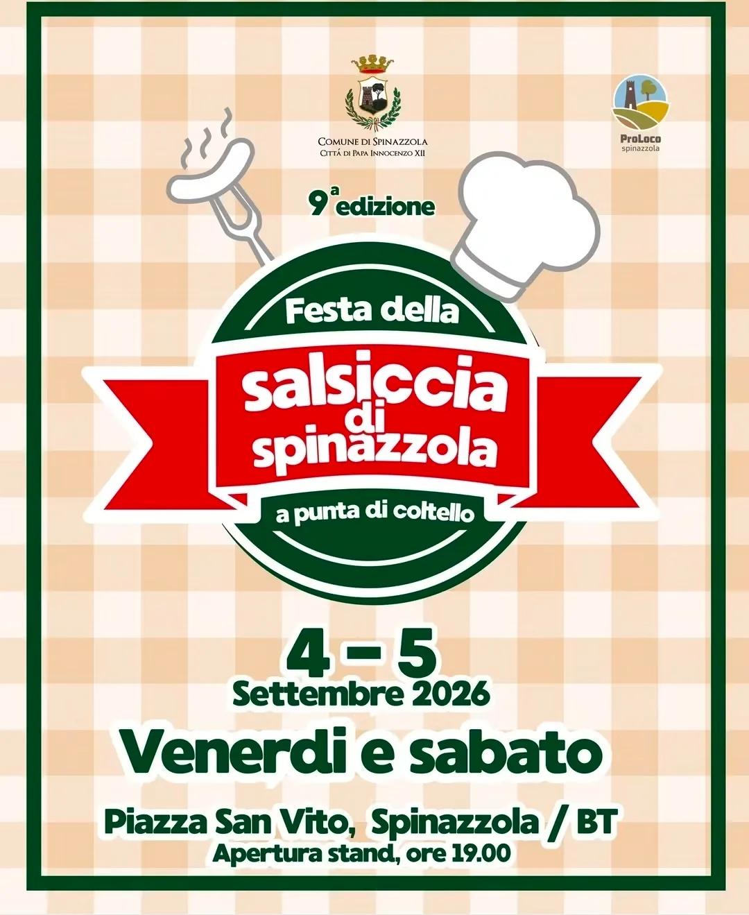 9ª Festa della salsiccia di Spinazzola 2026