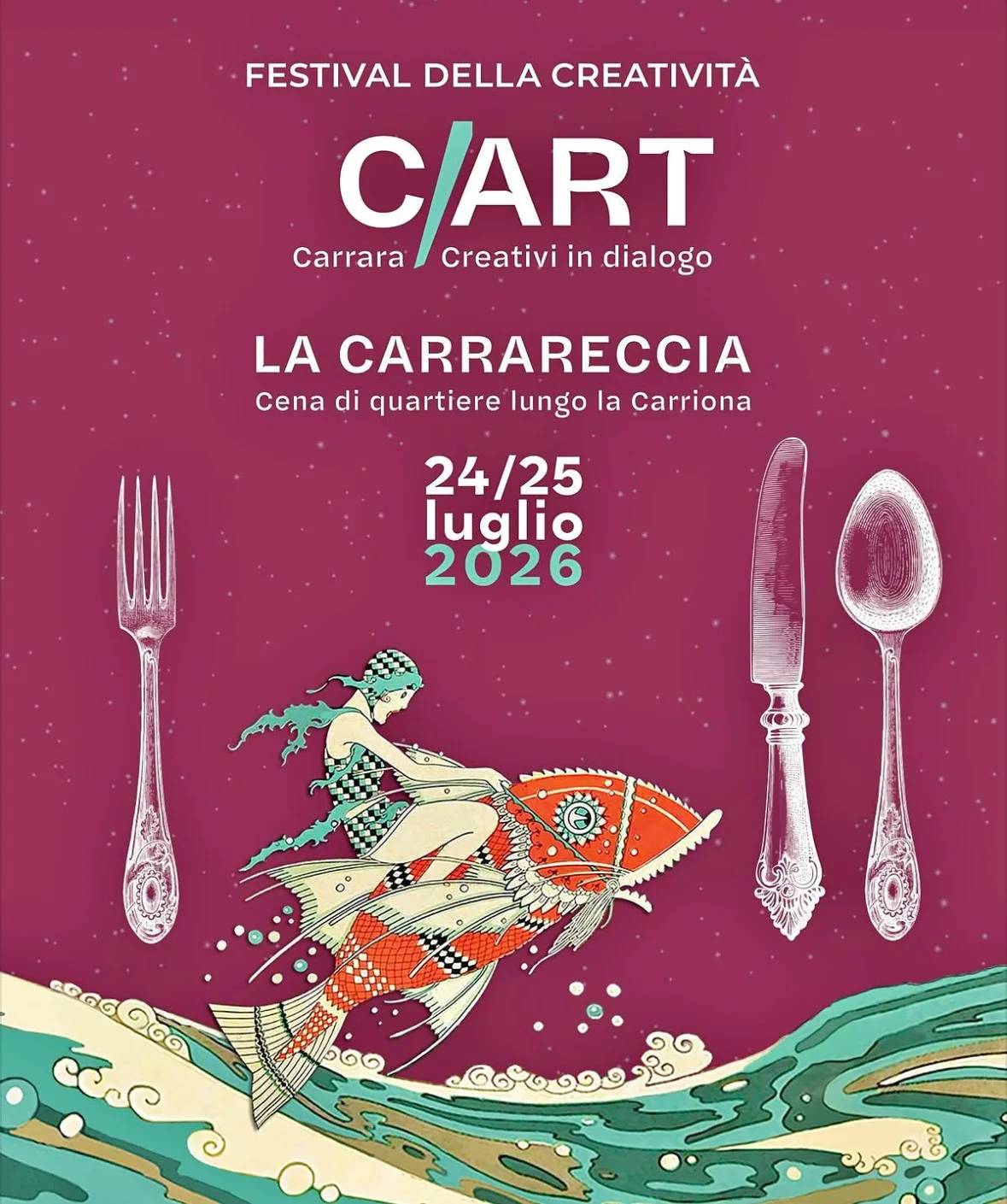 Locandina Festival della Creatività C/ART 2026 a Carrara (Massa-carrara)