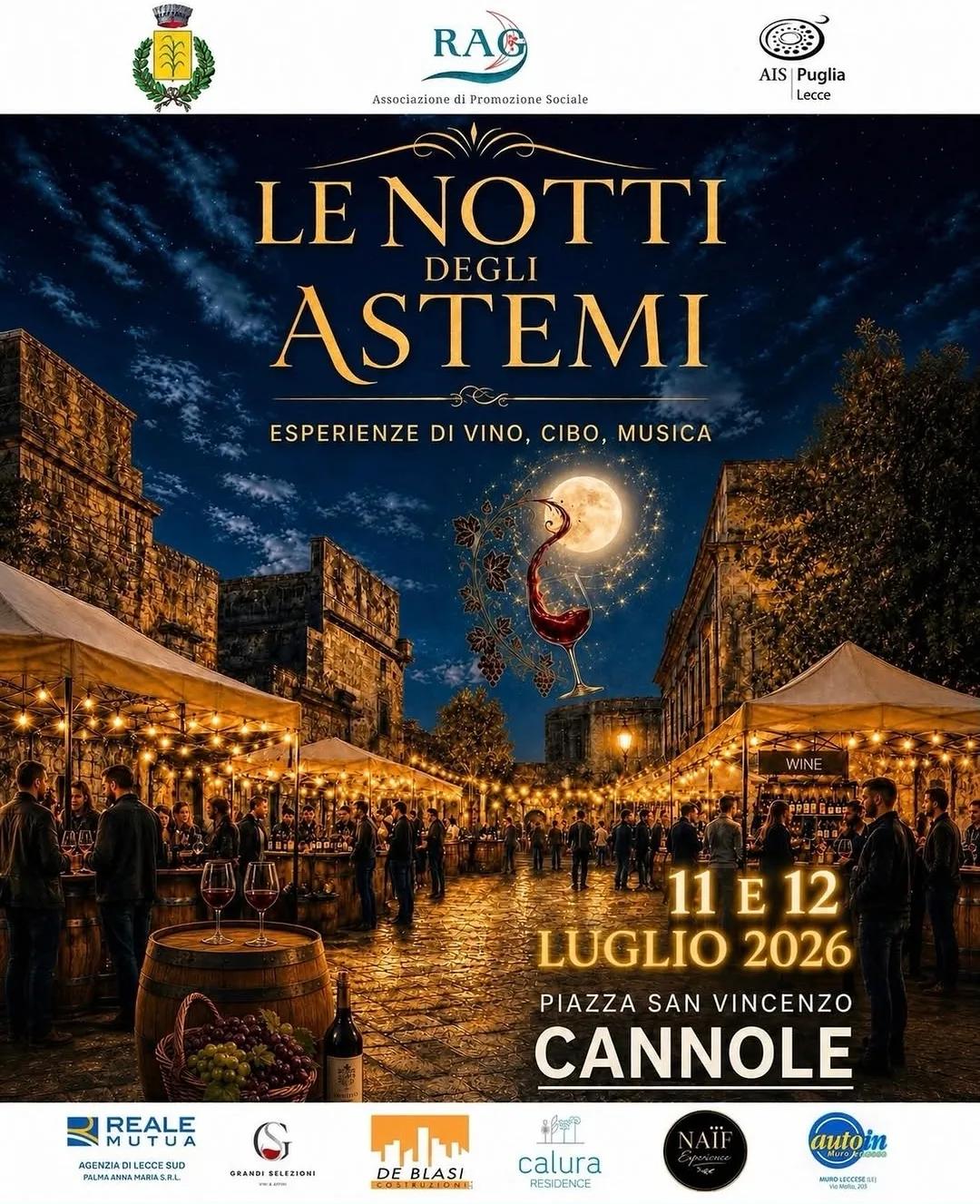Locandina Le Notti degli Astemi 2026 a Cannole (Lecce)