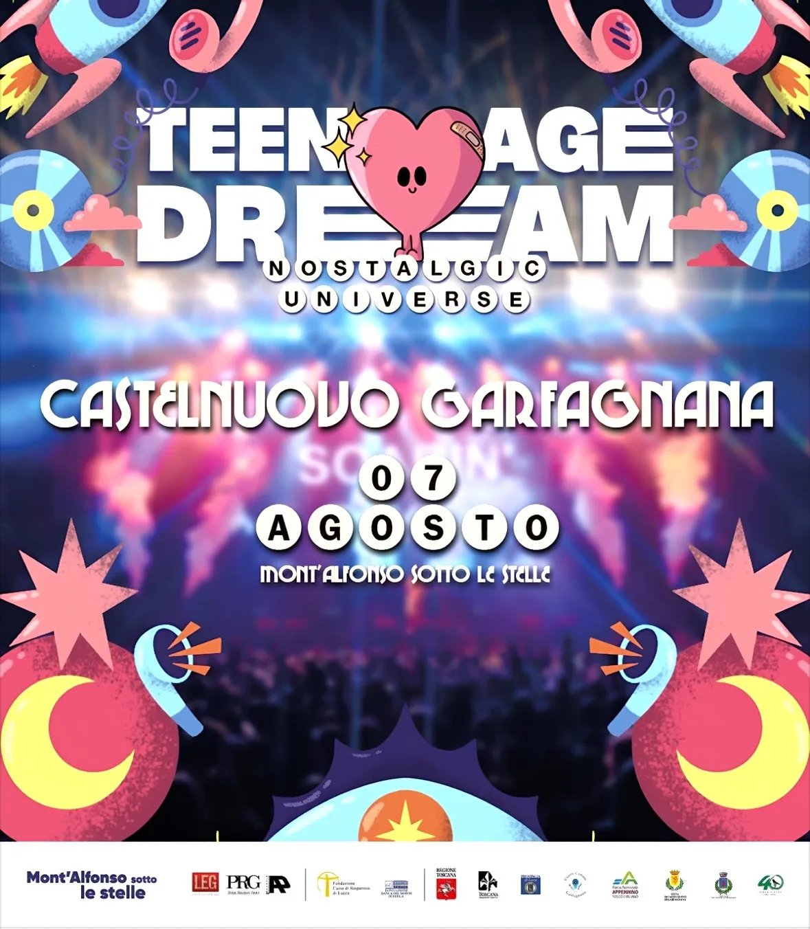 Locandina Teenage Dream Nostalgic Universe 2026 a Castelnuovo di Garfagnana (Lucca)