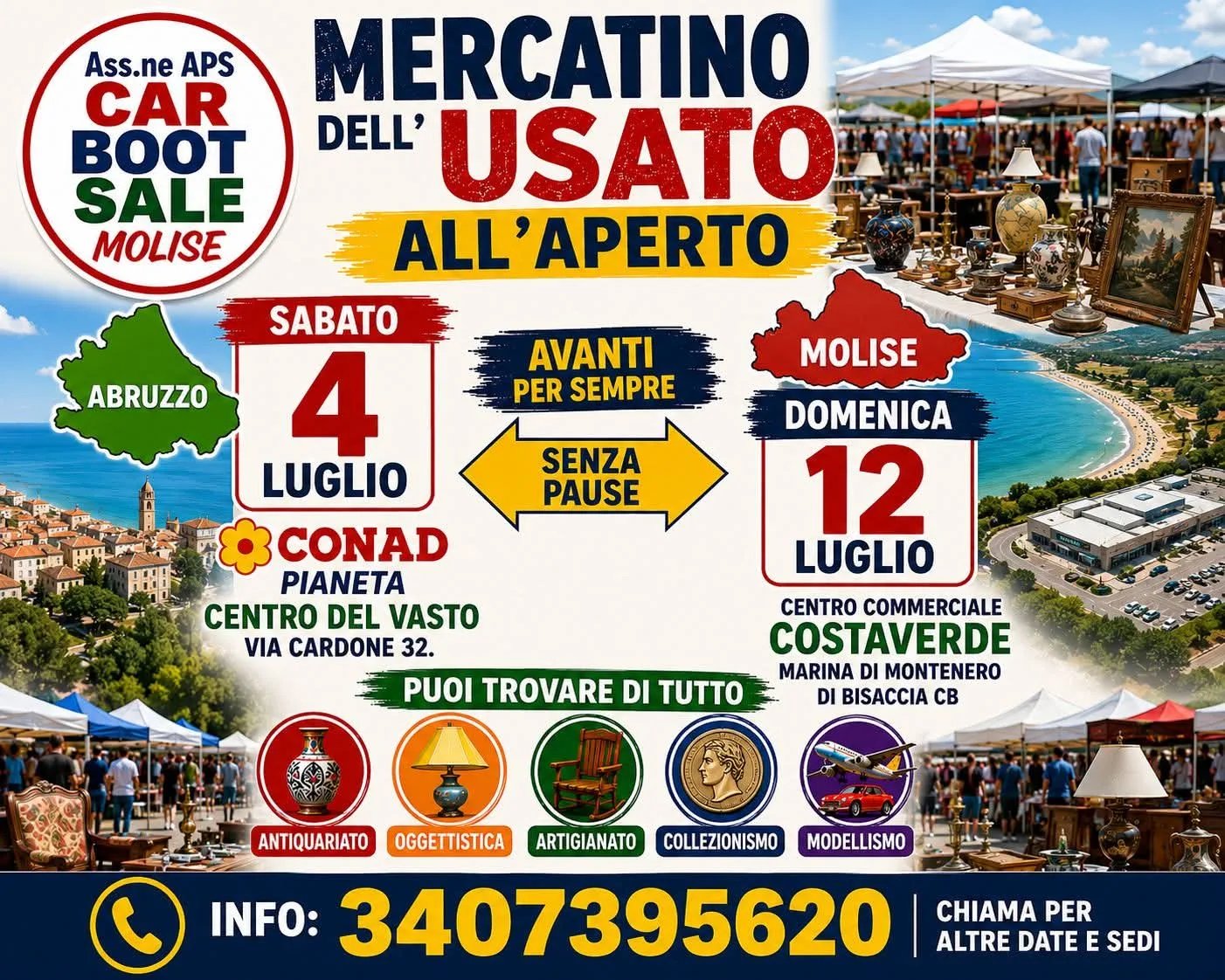 Locandina Mercatino dell'Usato all'Aperto 2026 - 4 luglio a Vasto a Vasto (Chieti)