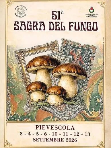 Locandina 51ª Sagra del Fungo 2026 a Casole d'Elsa (Pisa)