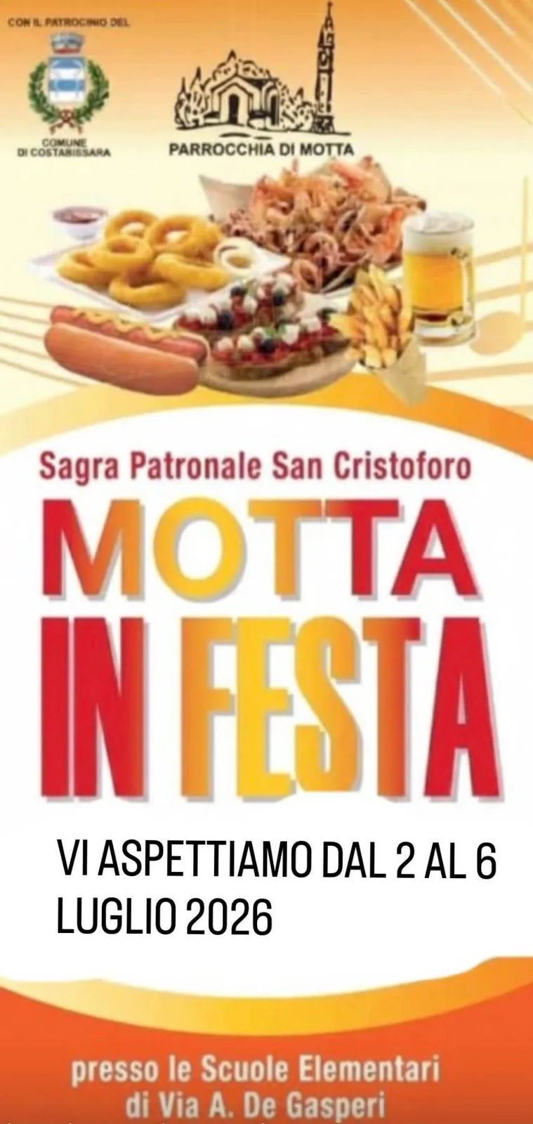 Locandina Sagra Patronale San Cristoforo 2026 a Costabissara (Vicenza)